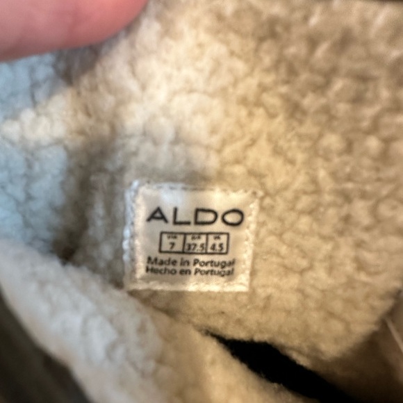 Aldo Olive Green Moto boot with faux fur lining. Size 7. - Picture 7 of 7